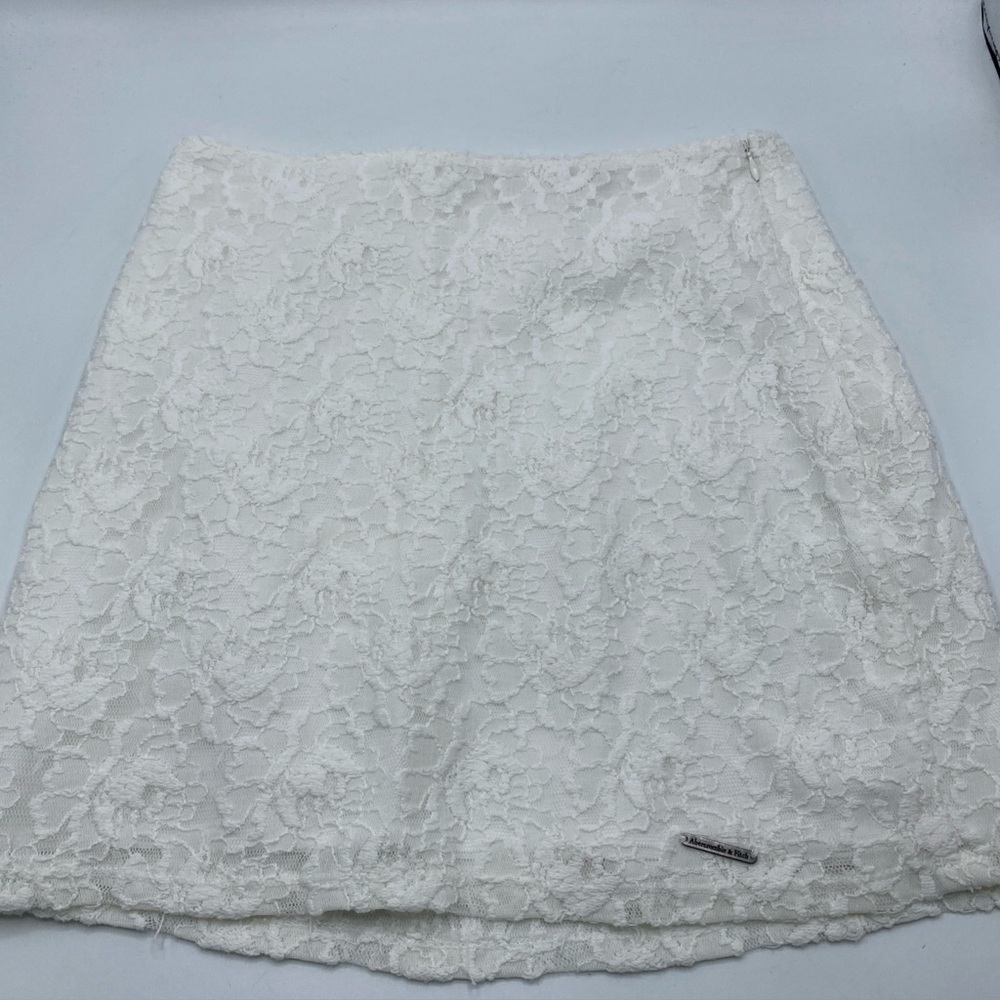 Abercrombie & Fitch White Eyelet Lace Mini Skirt Romantic Cottagecore 2 / W26